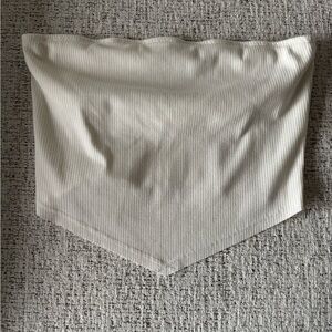 Ecote White Ribbed Tube Top